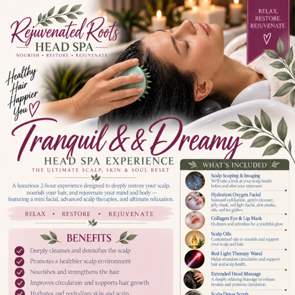 Tranquil & Dreamy - 2hrs at Rejuvenated Roots Head Spa, LLC in Brownwood, TX