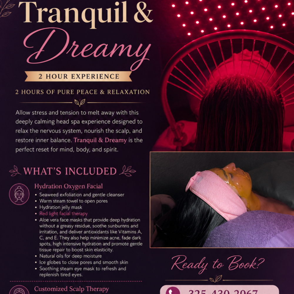 Tranquil & Dreamy - 2hrs at Rejuvenated Roots Head Spa, LLC in Brownwood, TX