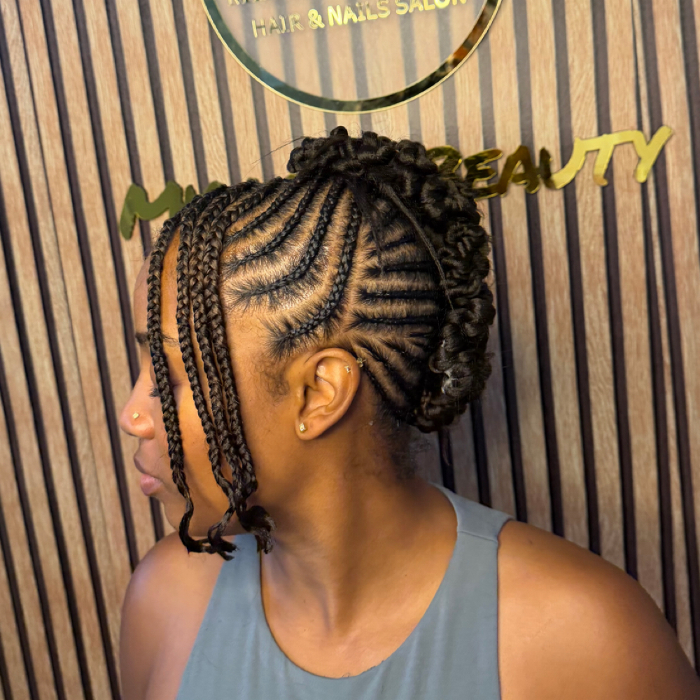 Freestyle Feed In Braids at Miracle Beauty House in Lubbock, TX