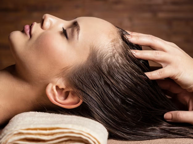 Head massage with oil treatment
