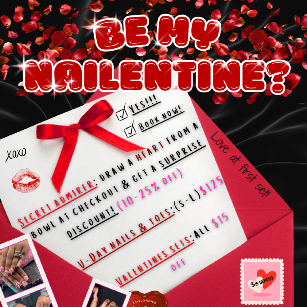 Will You Be My Nailentine?โค๏ธ๐น at Nails By Lo in St. Clair Shores, MI