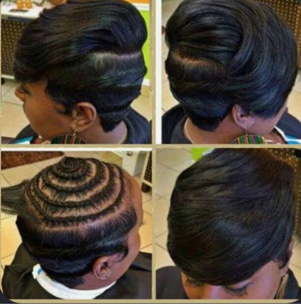 Top Partial Sew In With Short Cut at Ta’Meca Corner At STUDIO 2904 in Goldsboro, NC
