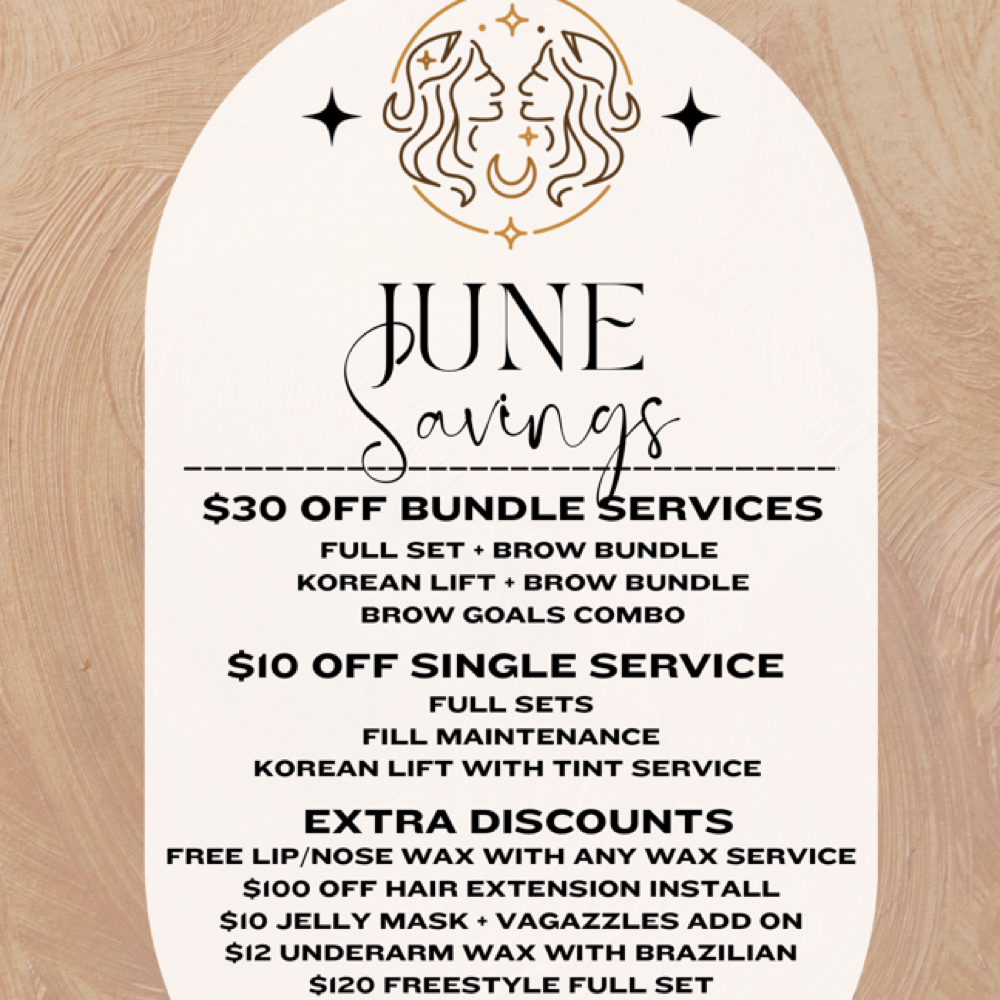 JUNE SPECIALS ✨ at Heavenly Lashes & Beauty in Hesperia, CA