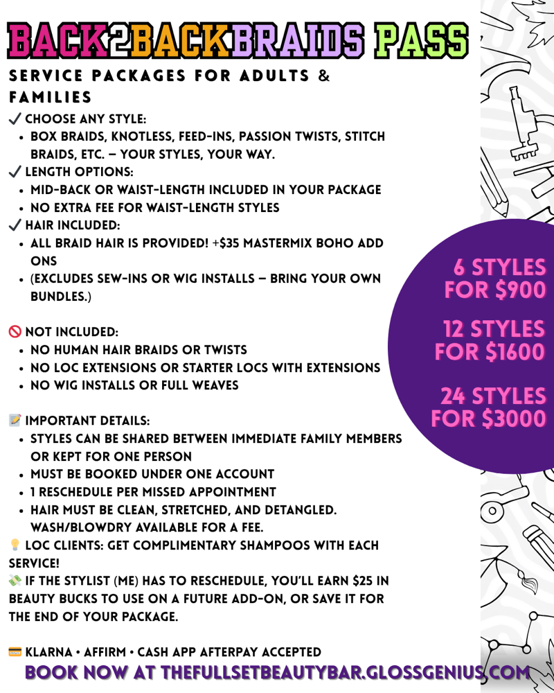 Adult & Family Braid Pass