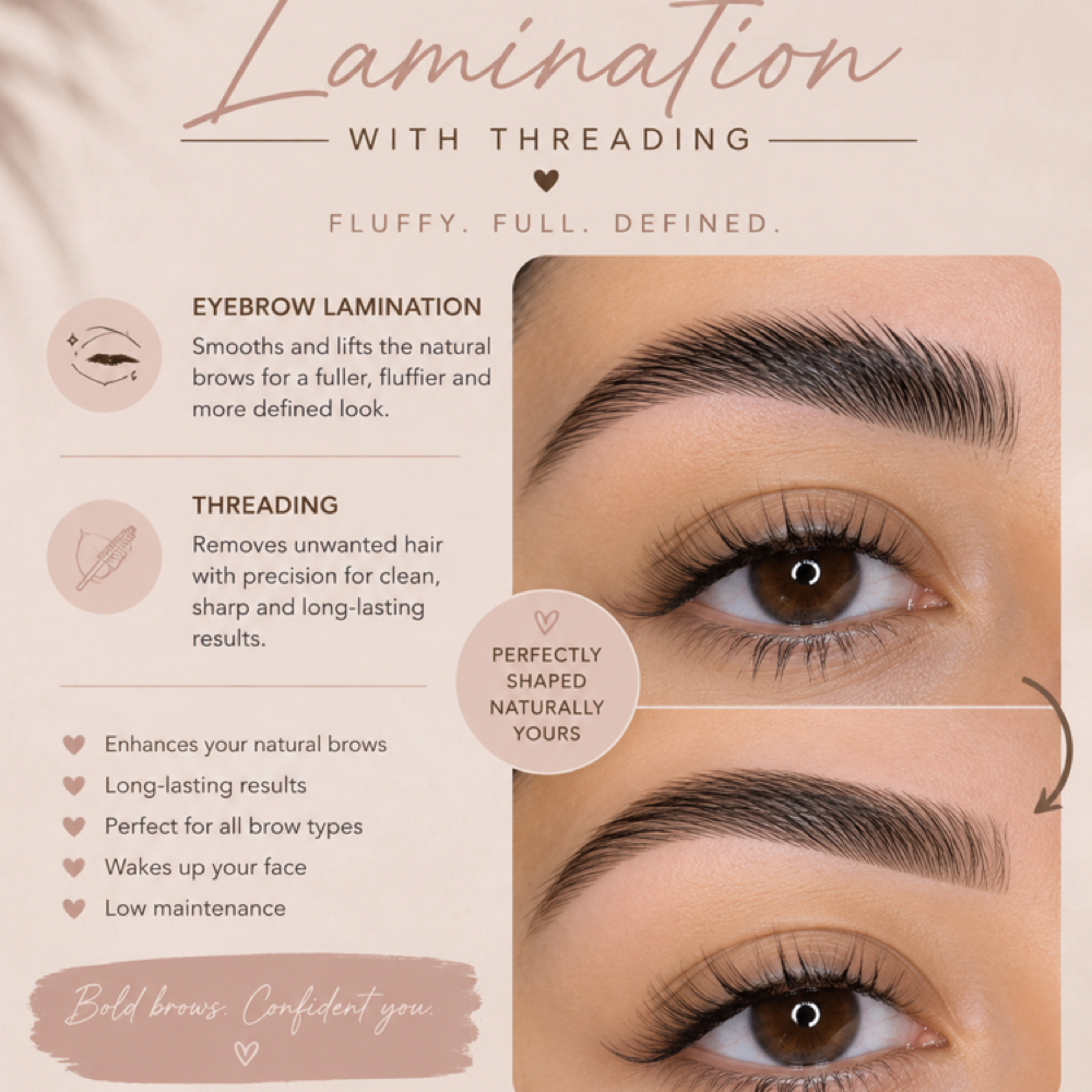 Eyebrow Lamination w/threading at Beauty By Meza in Spring Valley, CA