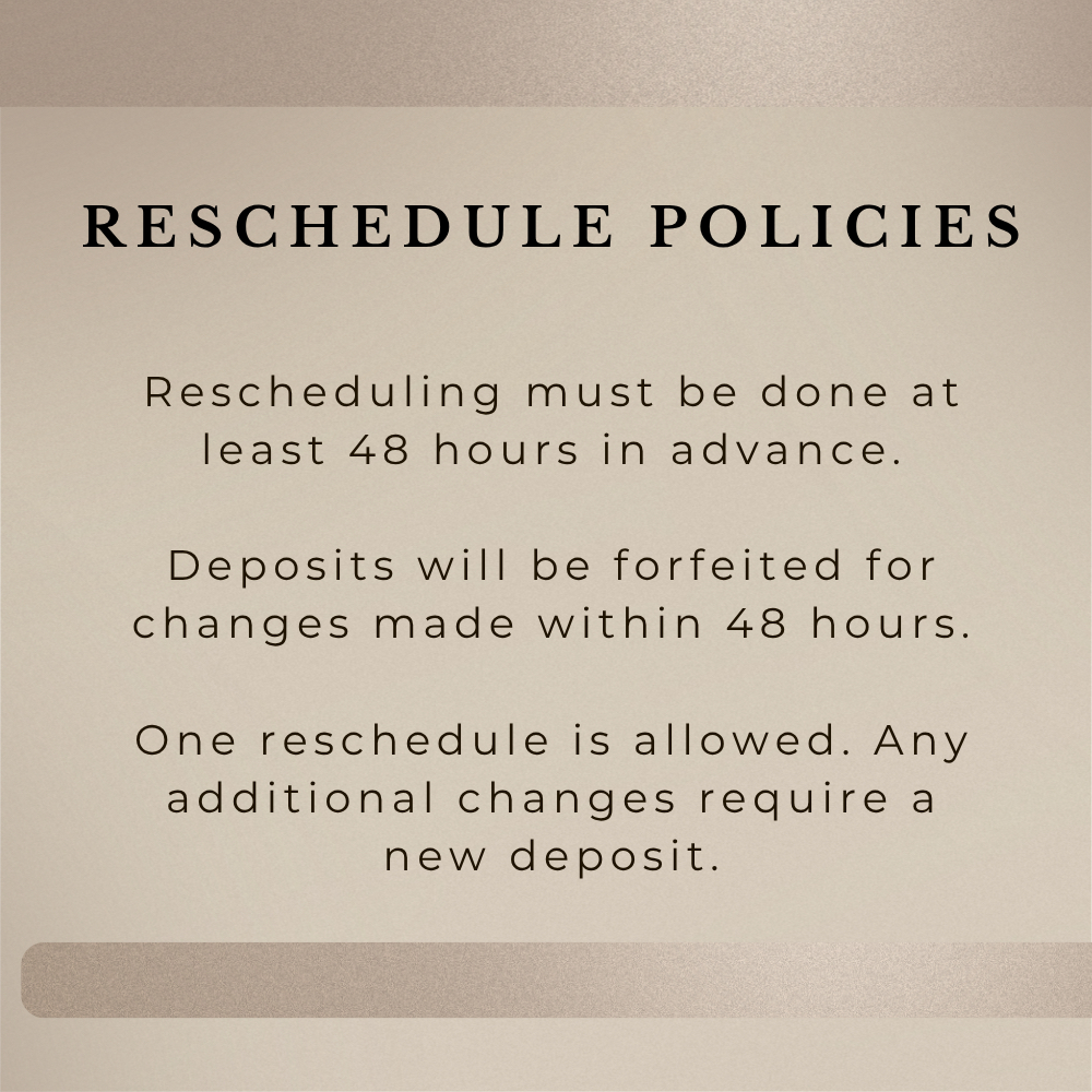 Reschedule Policy at Mayebrows in Webster, TX