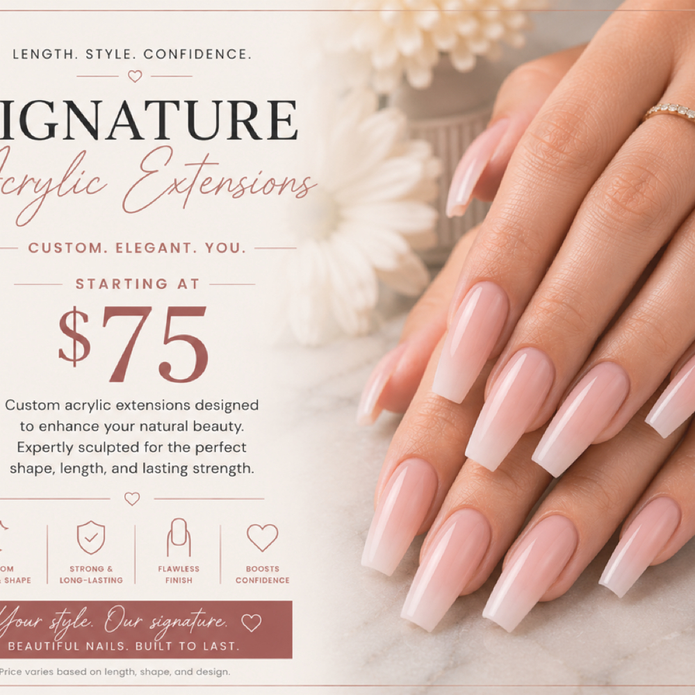 Signature Acrylic Extensions at Studio 811 Nail Studio in Ellensburg, WA