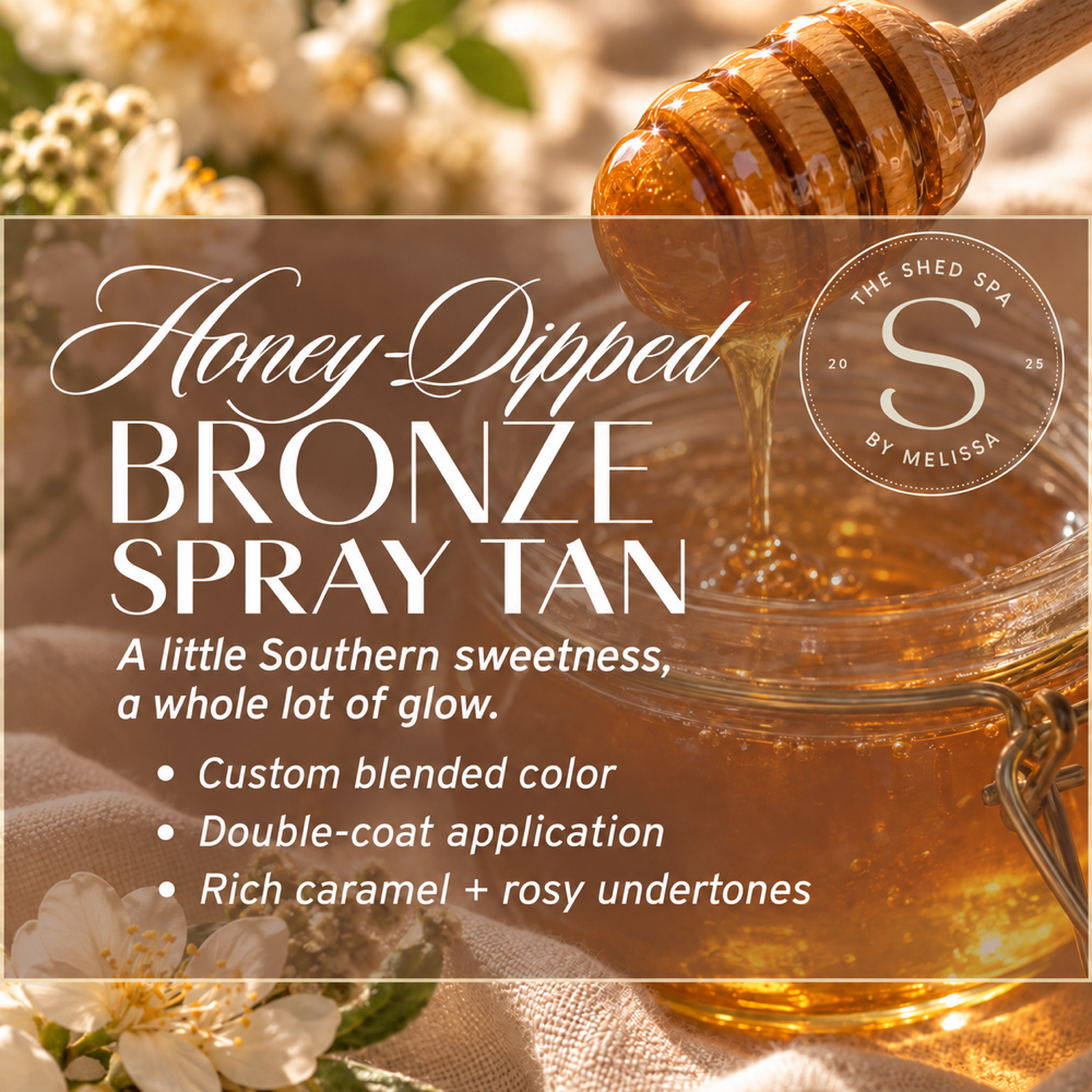 Honey-Dipped Bronze Spray Tan at The Shed Spa - Seymour Aesthetician in Seymour, TN