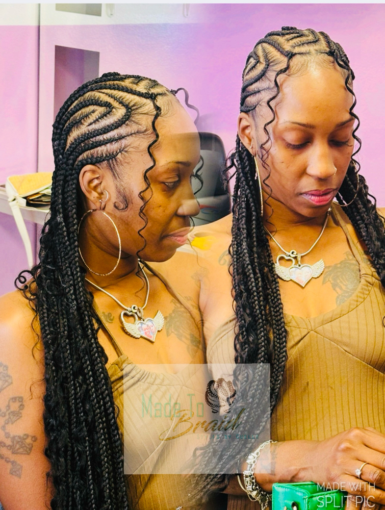 Small stitch braids straight bacck
