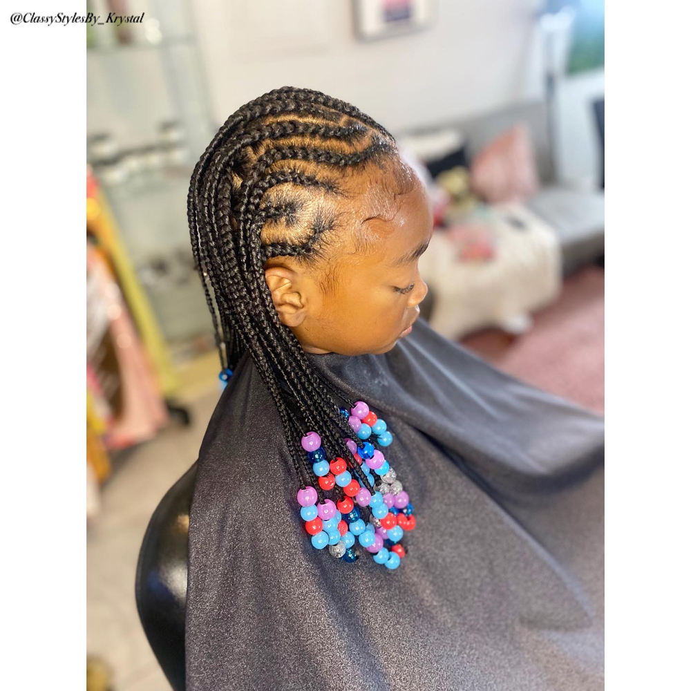 Kids Half Knotless & Cornrows