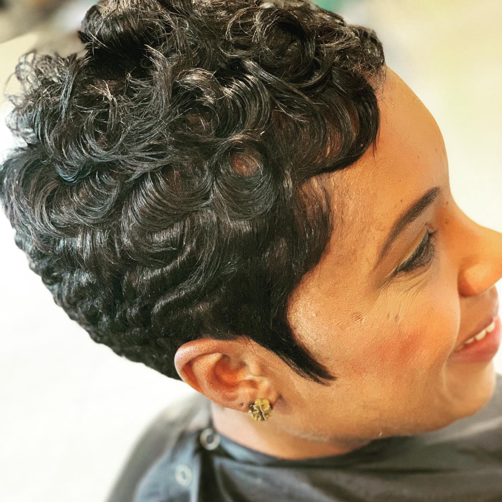 Partial Relaxer And Pixie Style at Labre Studio in Richardson, TX