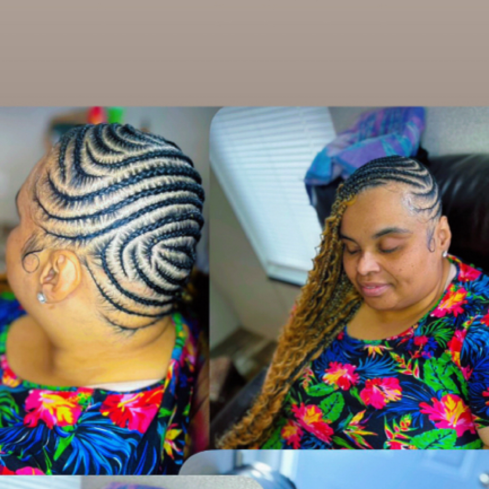 Lemonade Cornrows W/orWO Boho Curls at Ms.BBTB in Bolivia, NC