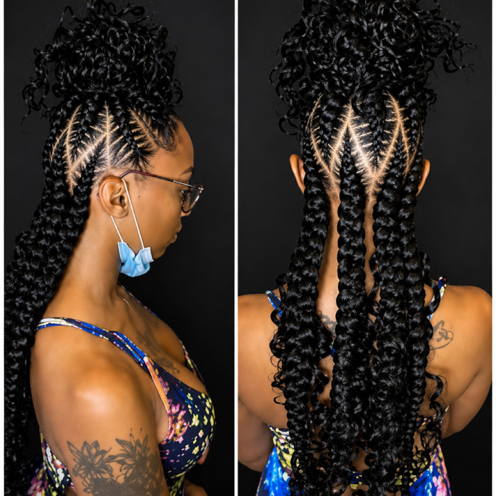 Half Up/half Down Boho Braids at Thairapy Collection in Washington, DC