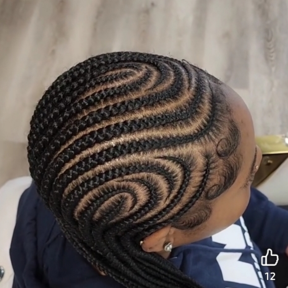 Small Feed-in Braids: Designs at The Braid Lounge in Burlington, NC