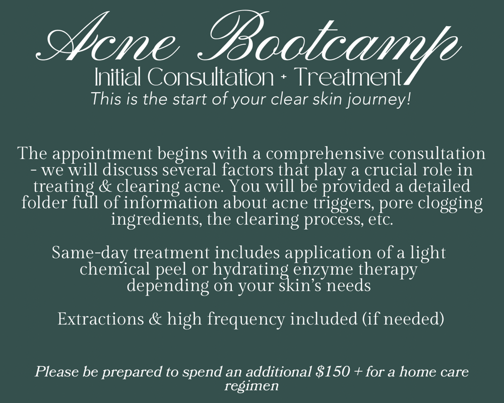 Acne Bootcamp Consult + Treatment