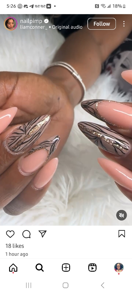 Pink Or Nude Acrylic Fullset Long