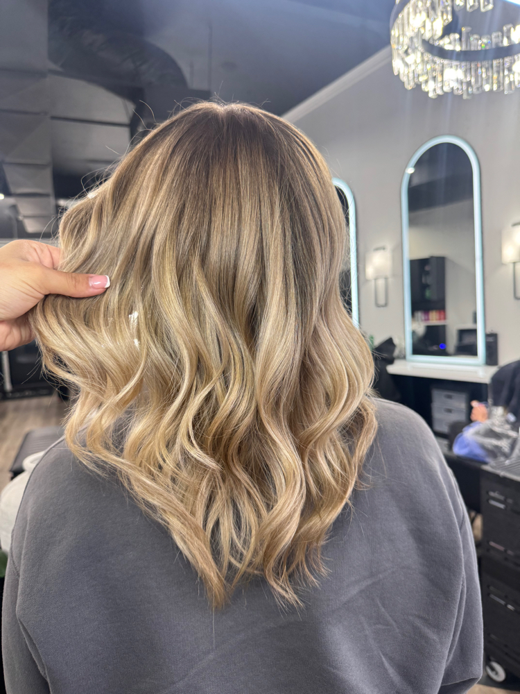 Partial Balayage Blonding at NL Hair Extensions in Islip, NY