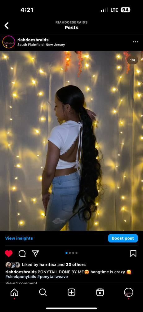 slick back ponytail
