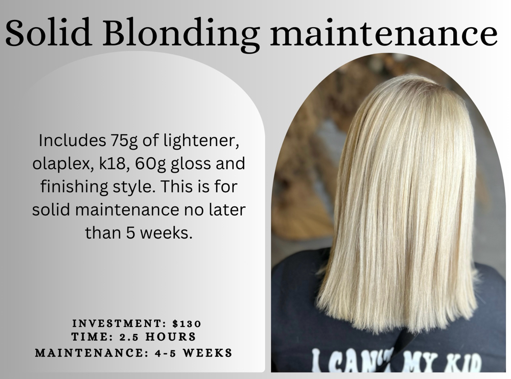 Solid Blonding Maintenance