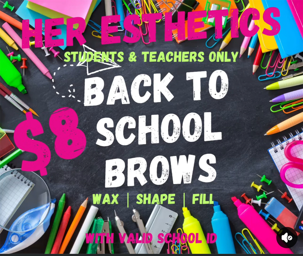 $8 Back To School Brows Ends 8/31