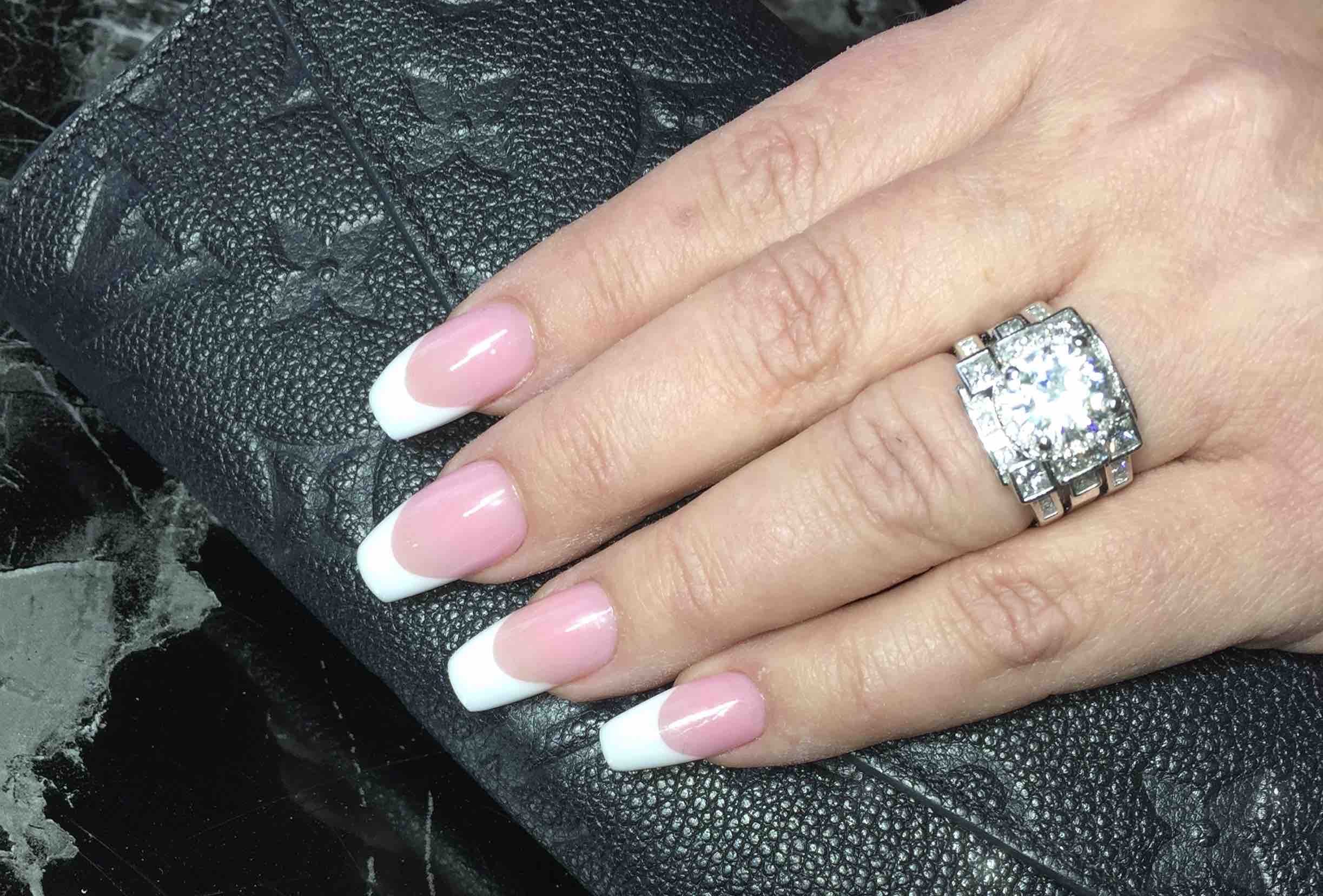 Acrylic Pink & White Fill w/White