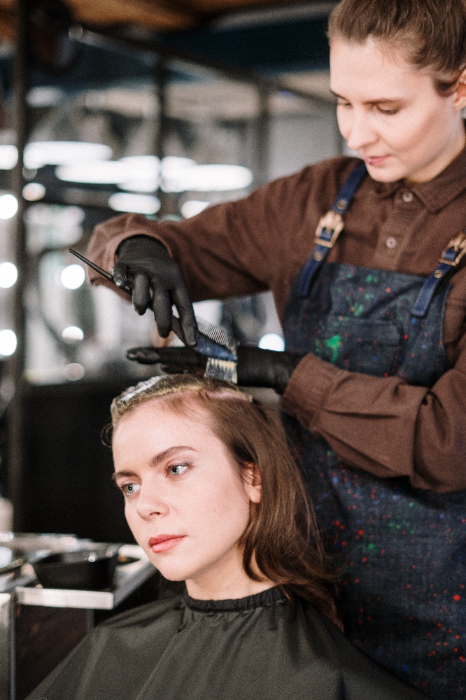 Root Color Touchup And Haircut