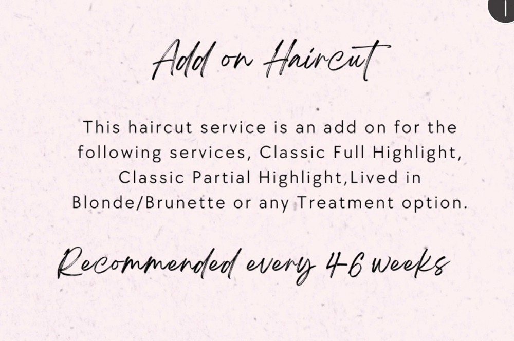 +Add On haircut with color service