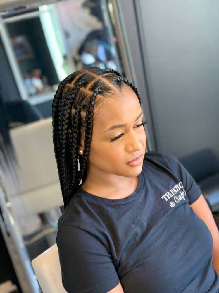 Large Knotless Box Braids