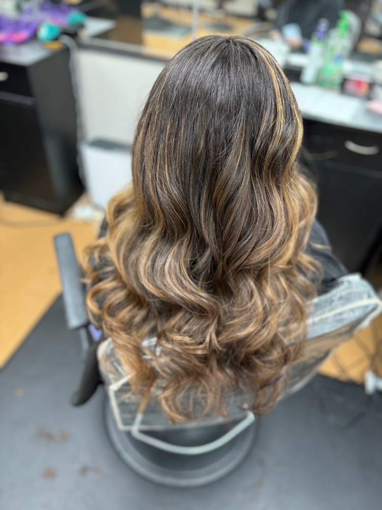 Balayage hair coloring