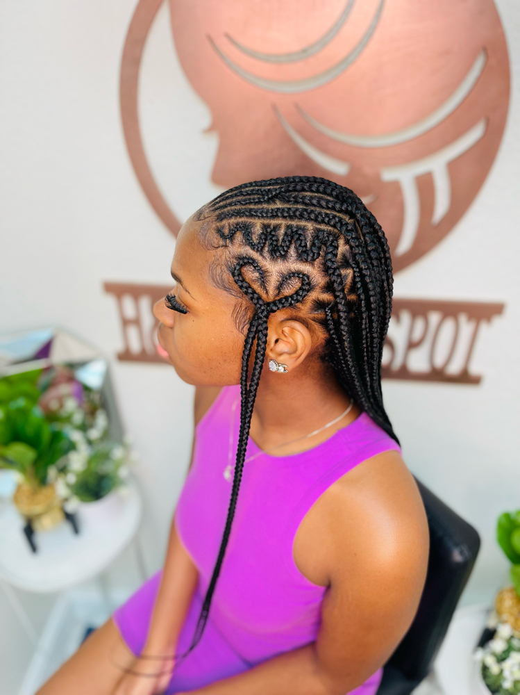Knotless Braids Half Up Half Down at H& R Beauty Spot in Oakland Park, FL