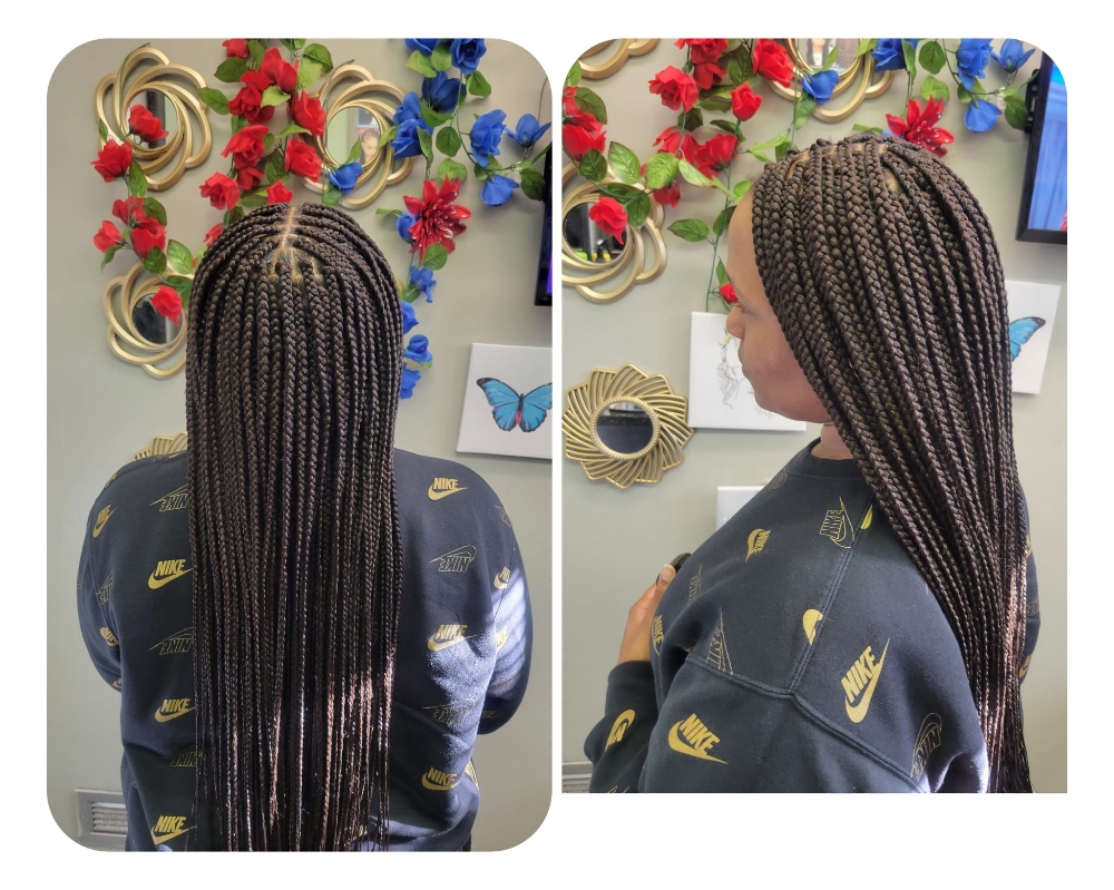 Small Box Braids Waist Length