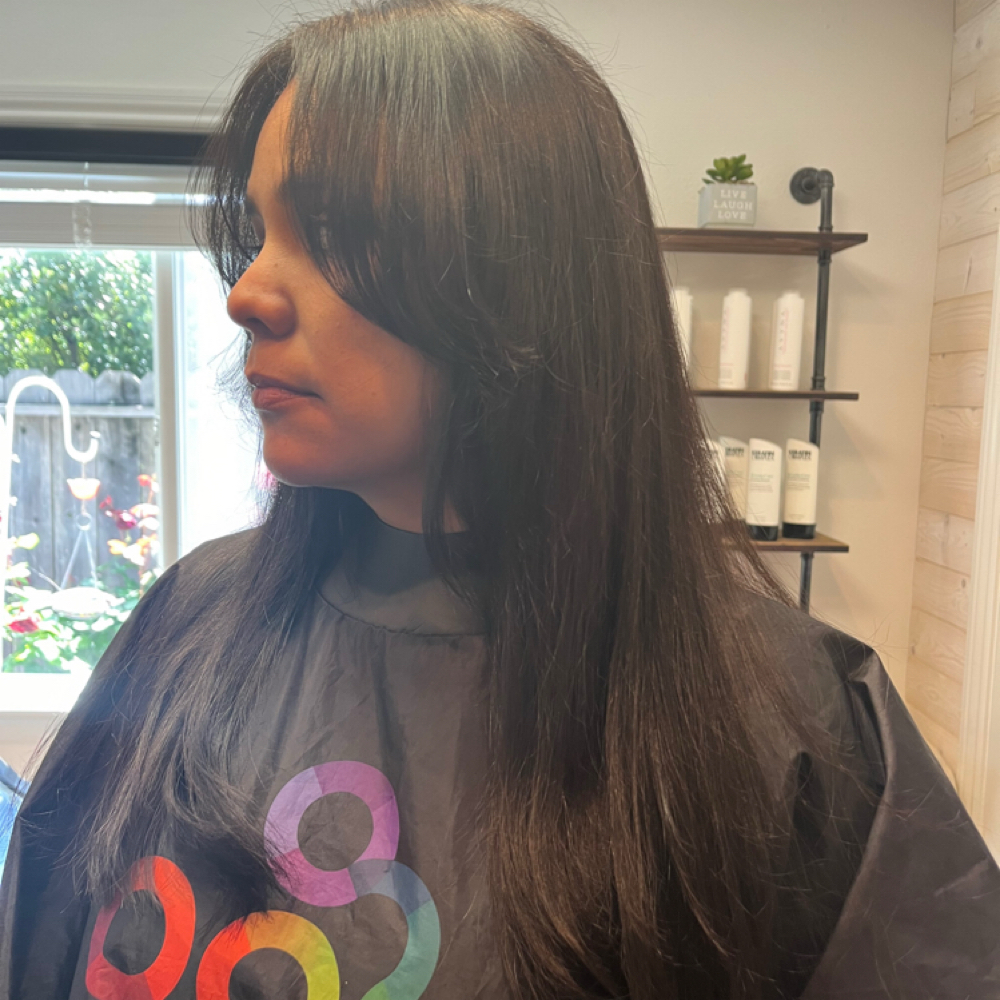 Bang Haircut, Or Face Framing at Mildred’s Hair Studio in Concord, CA