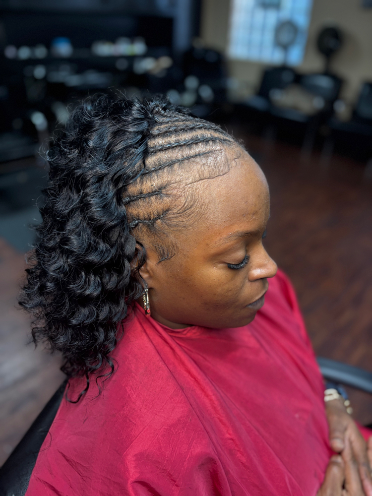 Half Up / Half Down Quick Weave at In The Kut Salon in Toledo, OH