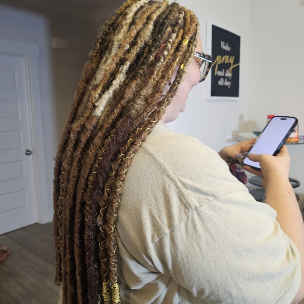 Caucasian FAUX LOCS at Redefining Beauty Salons in BUFORD, GA