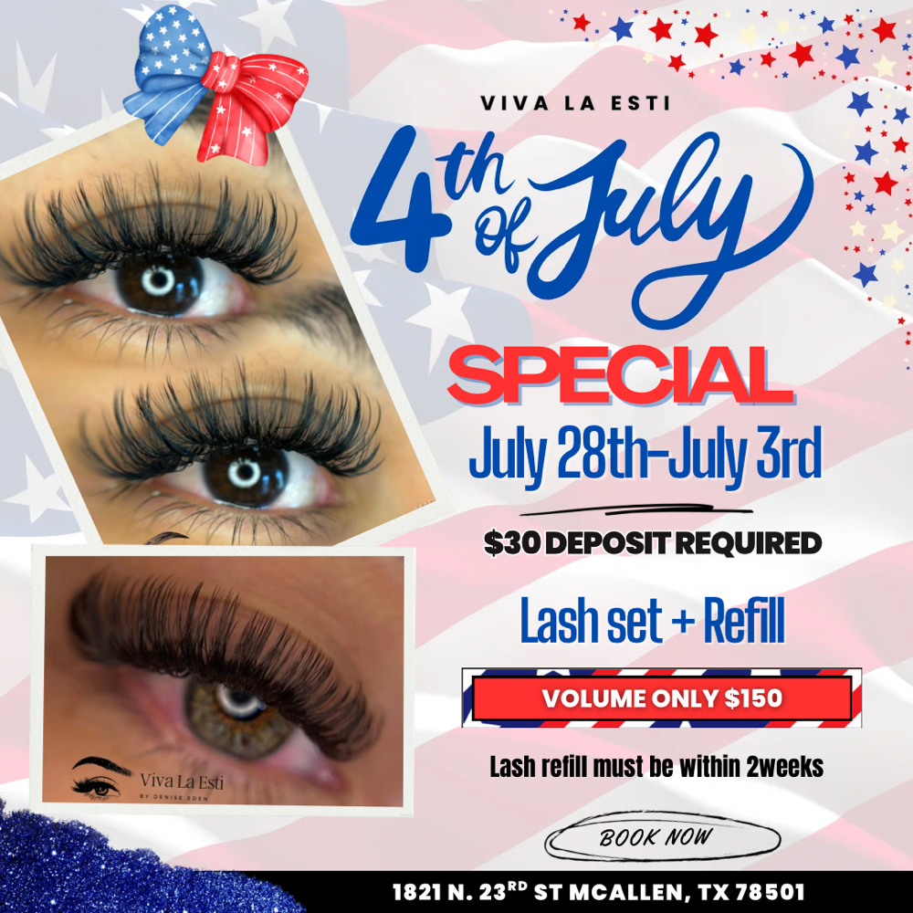 July 4th Lashes + Refill at Viva La estí in McAllen, TX