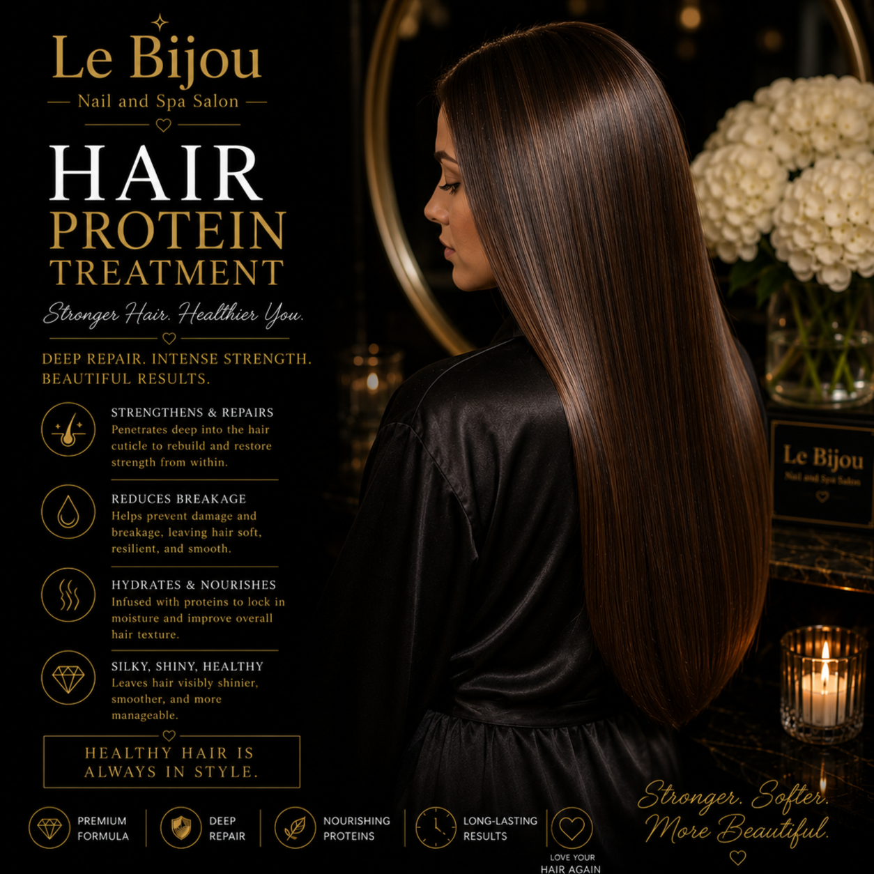 Hair - Protein Treatment at Le Bijou Nails and Spa Salon in Houston, TX