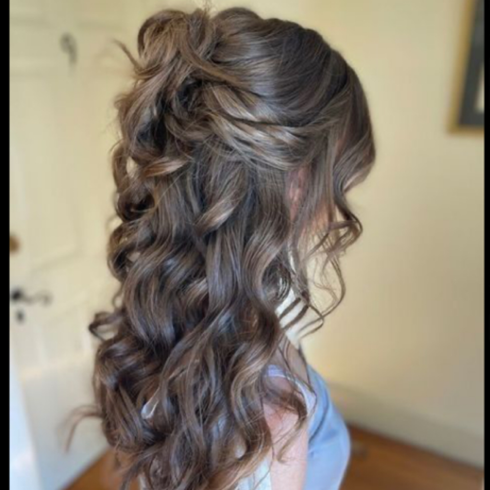 style (curls + updo) at Jazzed Up Beauty in Dewitt, AR