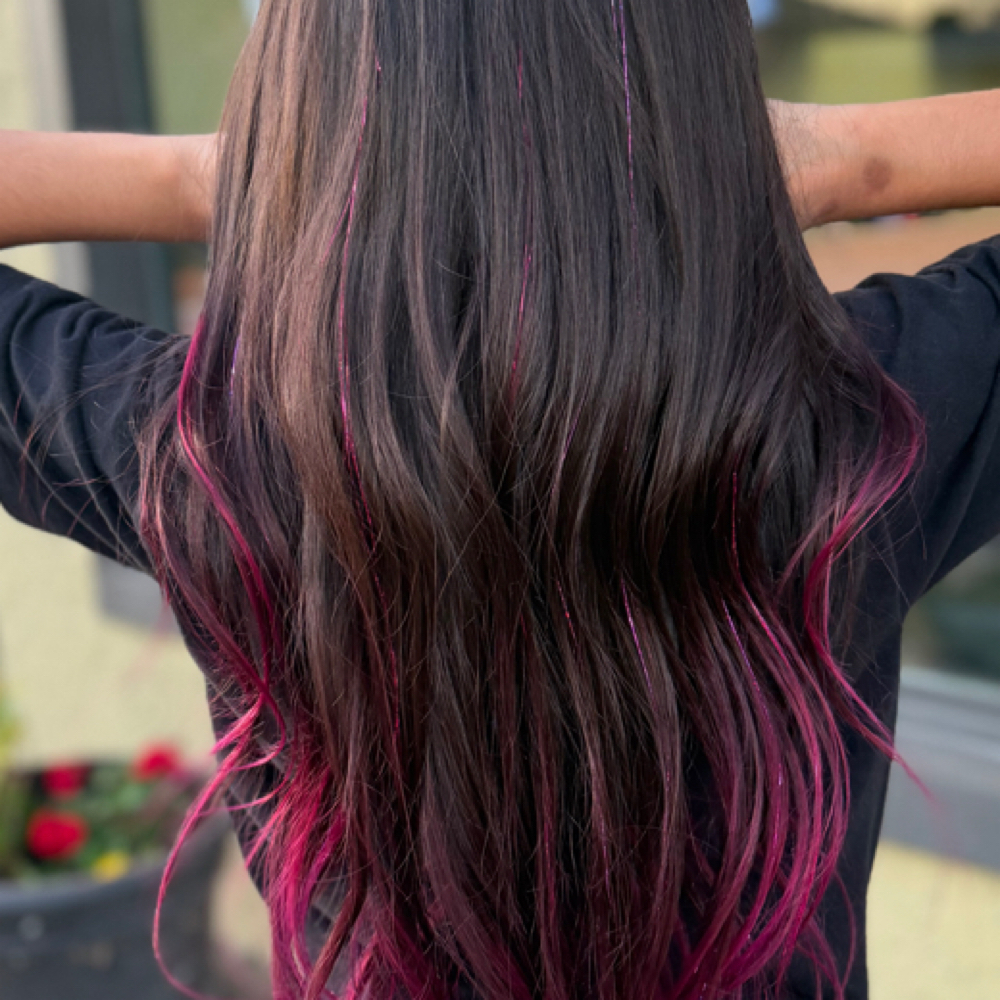 hair tinsel at Nova Hair Salon in Rancho Cucamonga, CA