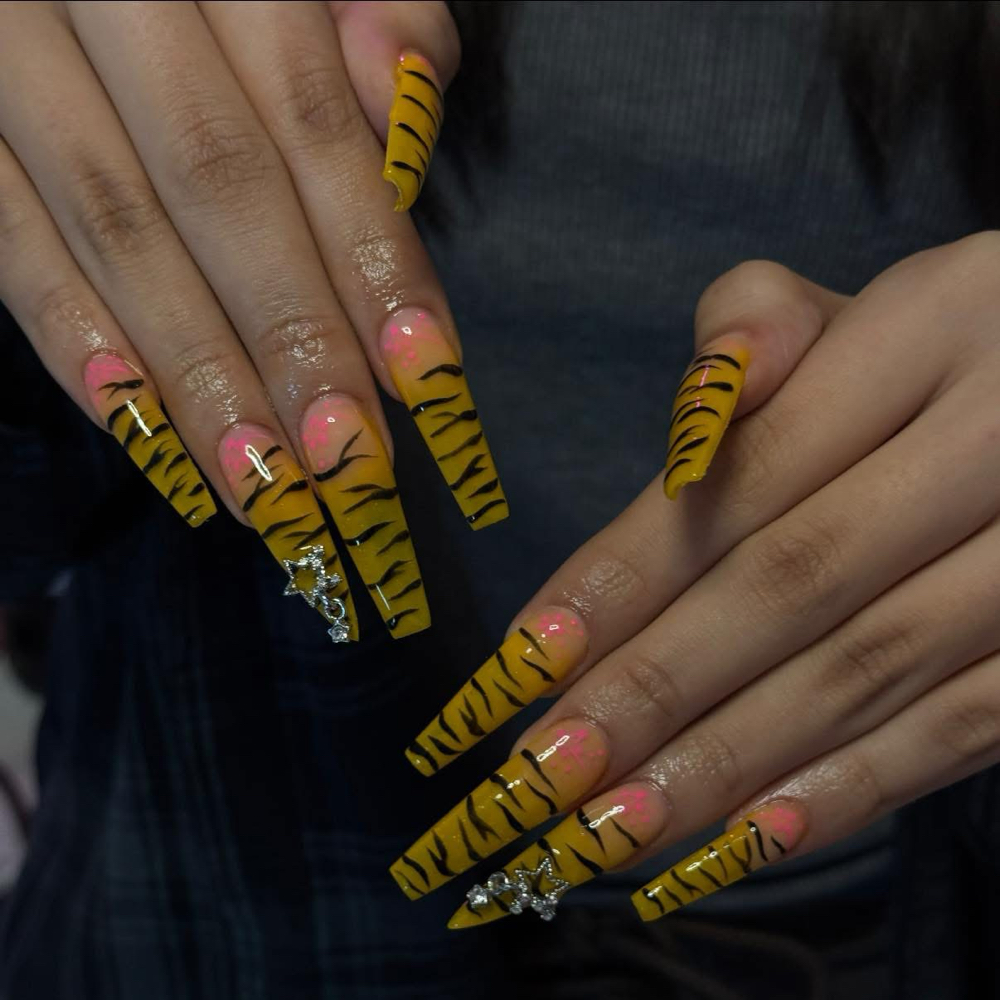 XL acrylics with design