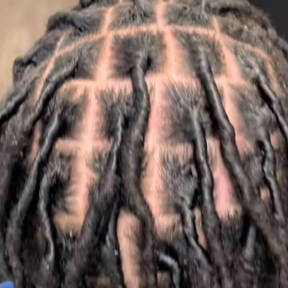Starter locs at Dose Braids in Dallas, TX