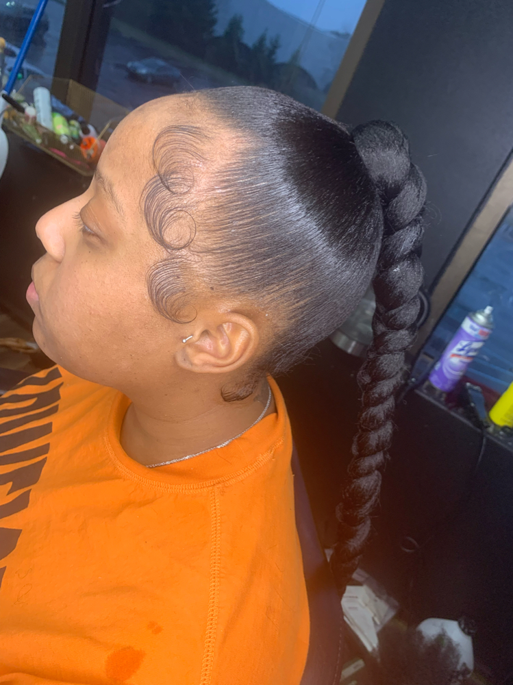 Braided Ponytail at Hair Styles By Madi in Oakpark, MI