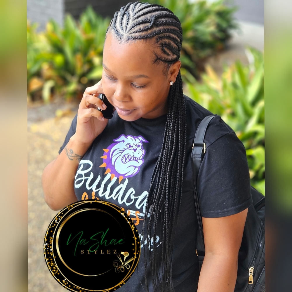 Straight/Designer Scalp braids at NaShae Stylez in Pensacola, FL