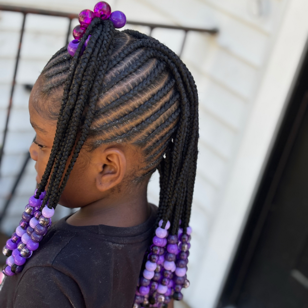 Kiddie braid 1 design(added hair) at Taylored Image in Delmar, DE
