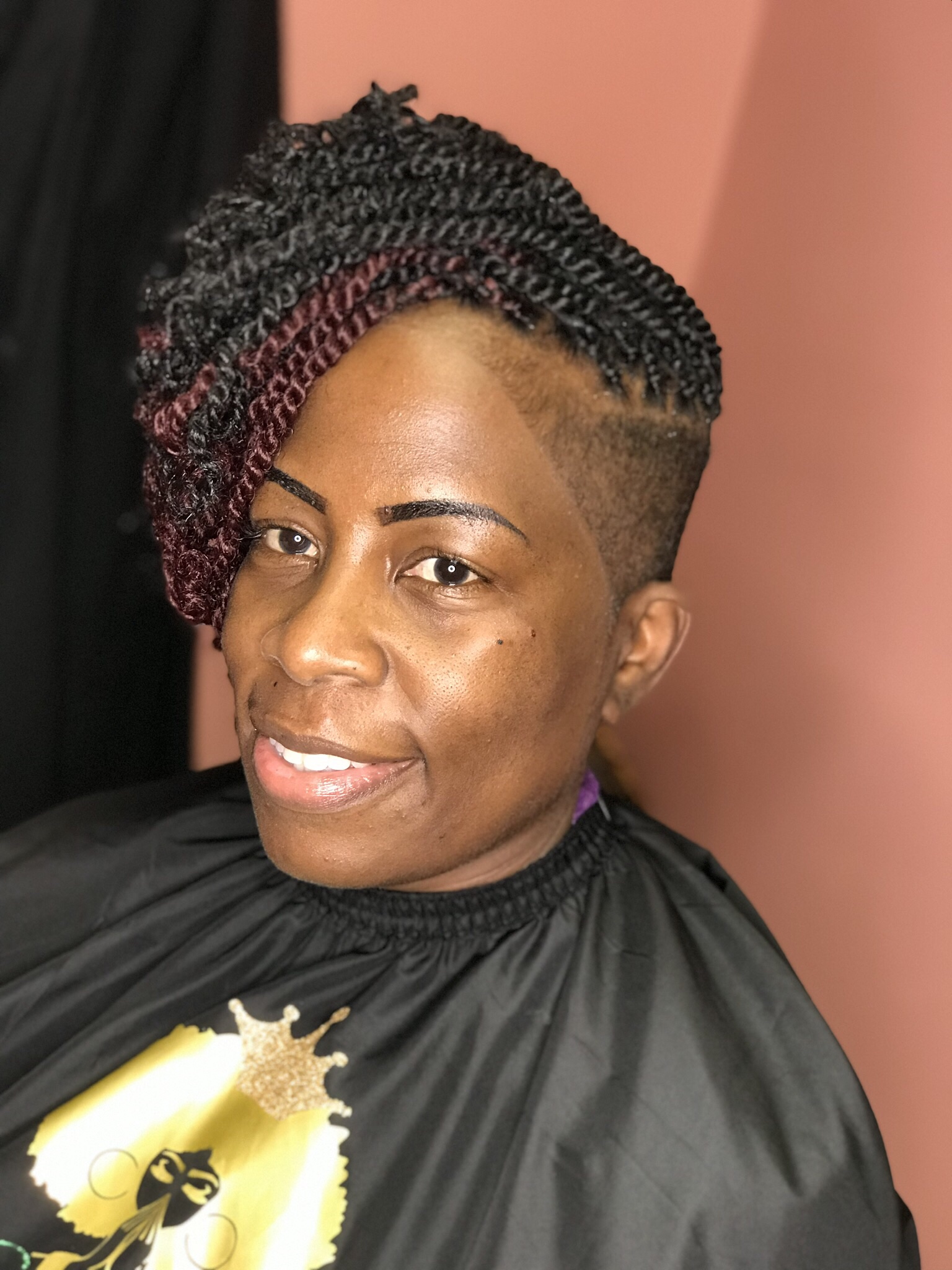 Kiki twist styles on half head