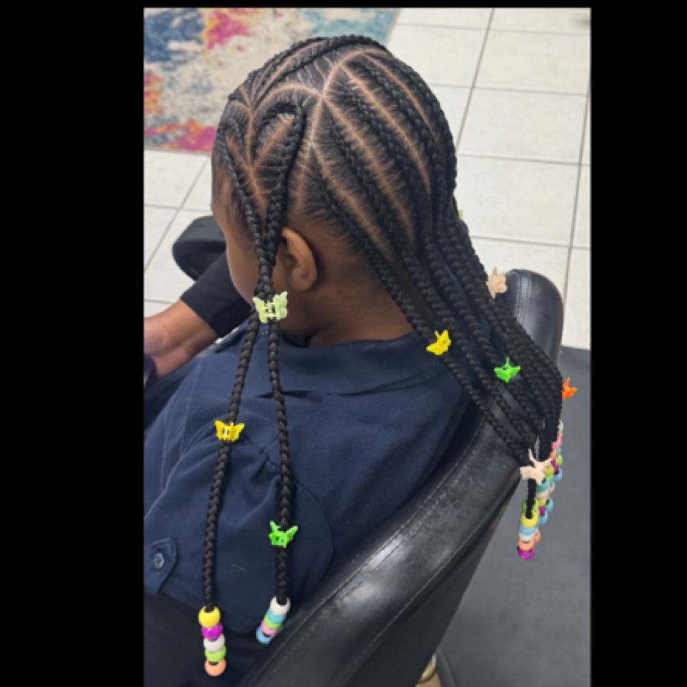 Half Up Half Down (feed-ins) at B. Braided in Southfield, MI