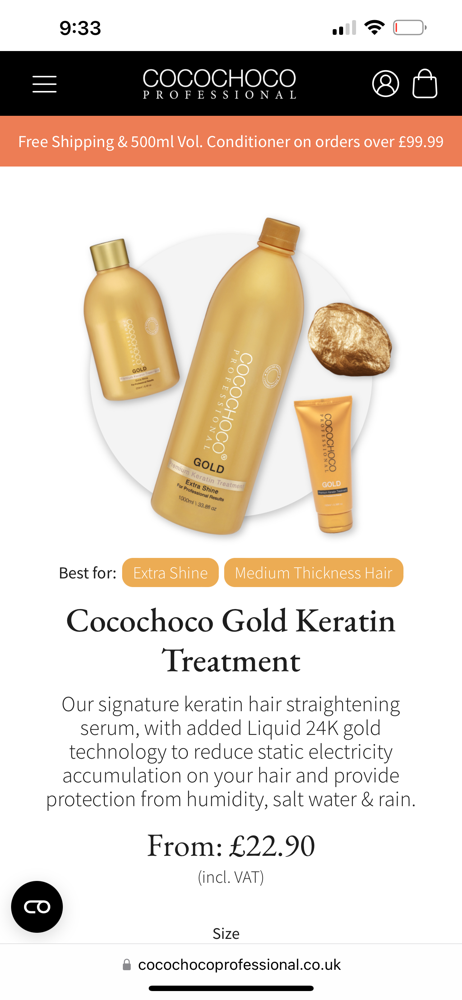 Cocochoco Gold Keratin
