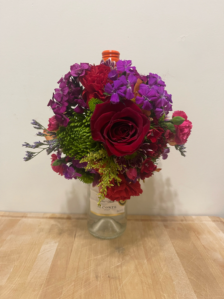 Venturez Med Floral Wine Bottle