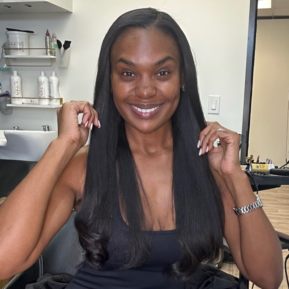 Hybrid New Client at Valentino Virgin Hair Salon Bar in Houston, TX