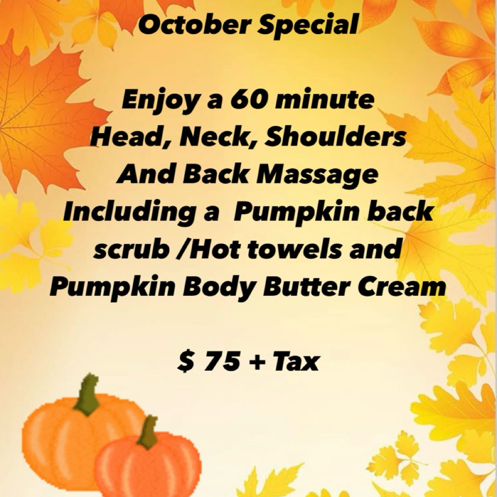 October “Pumpkin Spice” Special at To Feel Relaxed LLC in Parma, OH