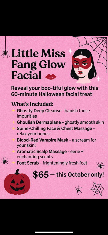 Little Miss Fang Glow Facial at Lakkey Lou’s Room in Elizabethton, TN